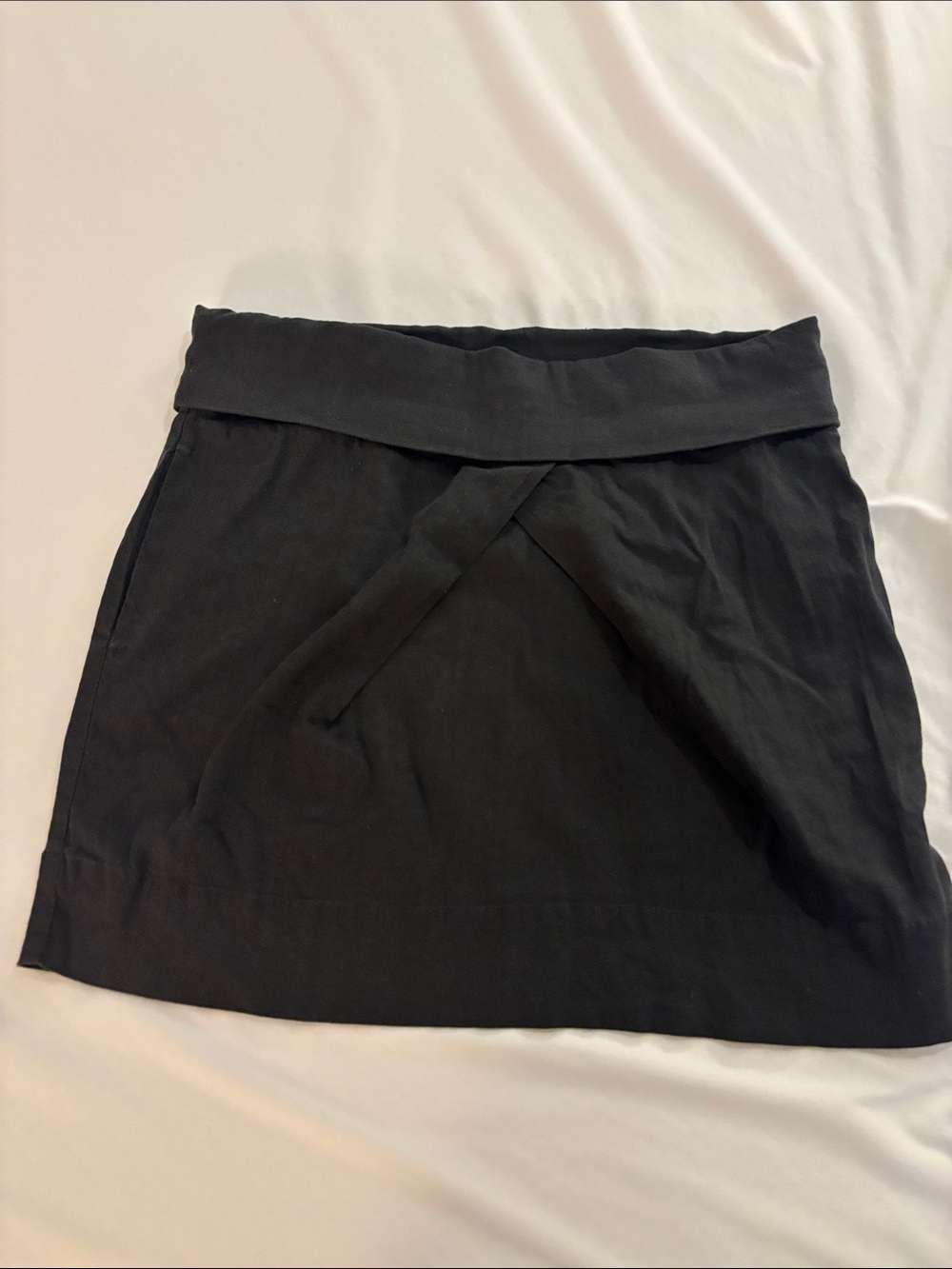 Lou & Grey Black Wrap-Front Mini Skirt